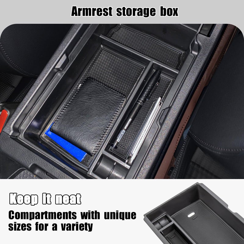 Neepiar 2PCS Center Console Organizer Tray and Armrest Storage Box Compatible with 2025 2024 2023 Honda CR-V Accessories Insert Secondary Storage Box with ABS Material - Image 4